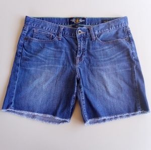 Lucky Brand Abbey Blue Jean Shorts Raw Hem 10/30